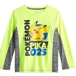 Pikachu "Pika 025"  Long Sleeve Boys Active T-Shirt Size 4 by Jumping Beans